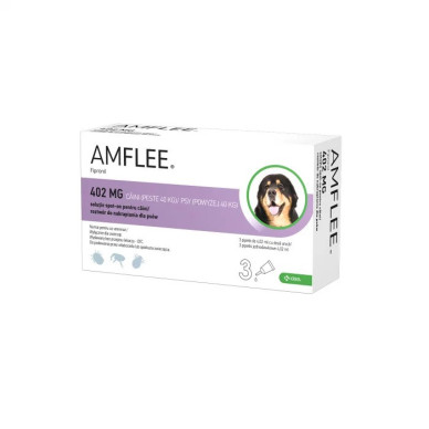 Amflee Dog XL – Deparazitare Externă pentru Câini 40–60 kg (3 x 402 mg, Krka)